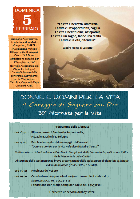 Giornata per la vita 2017 @ Seminario arcivescovile | Bologna | Emilia-Romagna | Italia
